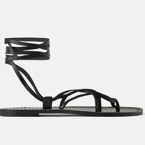 Low Heeled Strappy Leather Sandals